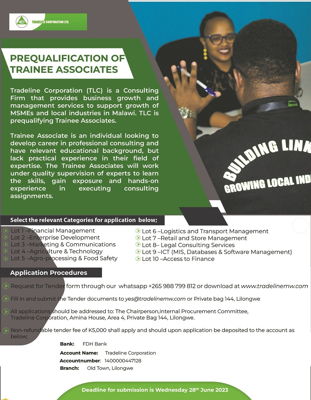 Tender Form Trainee Associates